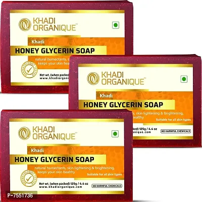 Khadi organique handmade honey glycerine soap pack of 3 100% herbal natural soap