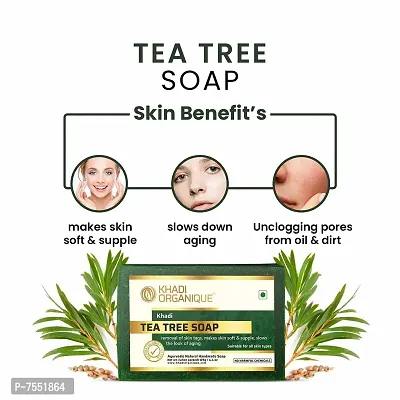 Khadi Organique Tea Tree Soap For Acne Treatment (No Parabens; Sulphate; SLS; SLES; Silicon) Pack Of 3-thumb2