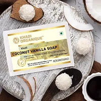 Khadi organique handmade coconut vanilla soap pack of 3 100% herbal natural soap-thumb3