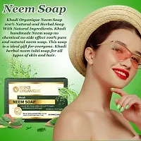 Khadi organique handmade pure neem soap pack of 3 100% herbal natural soap-thumb3