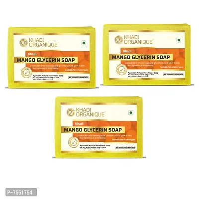 Khadi Organique Handmade Mango Glycerine Soap Pack Of 3