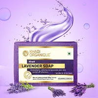 Khadi Organique Natural Herbal Pure Lavender Soap Pack of 3 (100% Handmade Soap)-thumb1