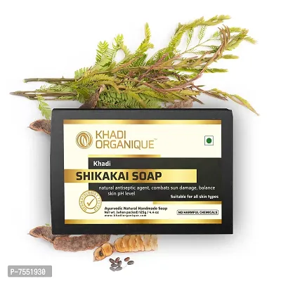 Khadi Organique Natural Herbal Shikakai Soap Pack of 3 (100% Handmade  Organic Soap)-thumb4