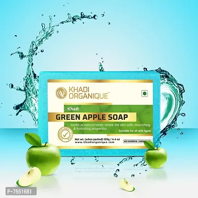 Khadi Organique Natural Herbal Green Apple Soap Pack of 4-thumb2