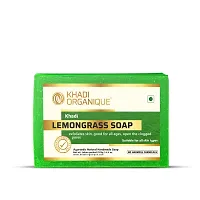 Khadi Organique Natural Herbal Lemongrass Soap Pack of 3 (100% Handmade  Organic Soap)-thumb1