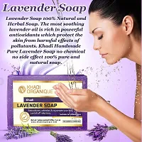 Khadi Organique Natural Herbal Pure Lavender Soap Pack of 3 (100% Handmade Soap)-thumb3