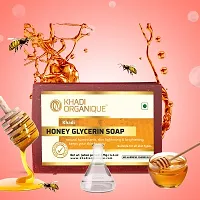 Khadi organique handmade honey glycerine soap pack of 3 100% herbal natural soap-thumb1