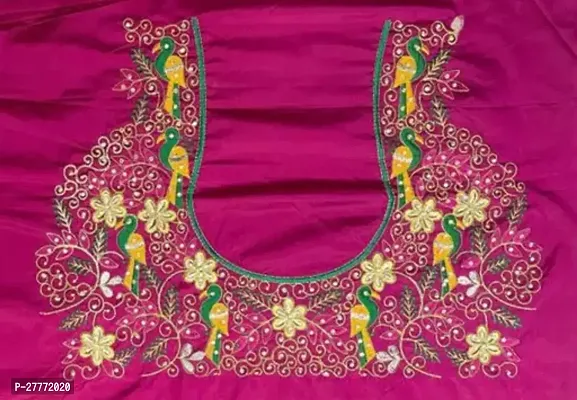 Reliable Pink Cotton Silk Embroidered Unstitched Blouses For Women