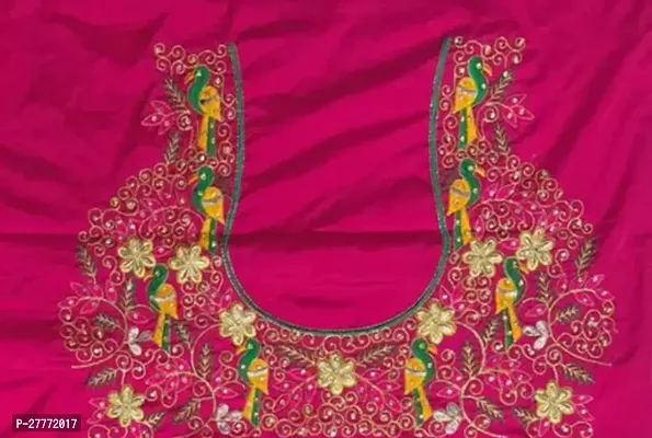 Reliable Magenta Cotton Silk Embroidered Unstitched Blouses For Women-thumb0