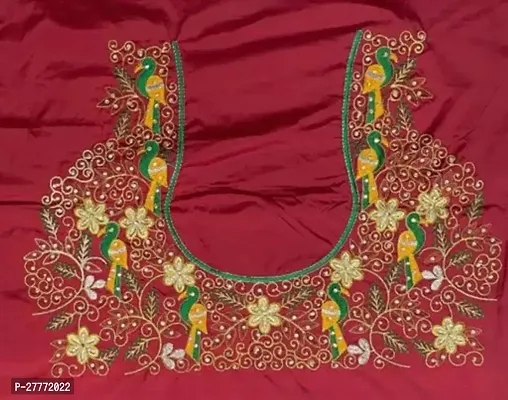 Reliable Red Cotton Silk Embroidered Unstitched Blouses For Women