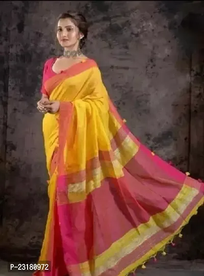 Elegant Cotton Silk Saree with Blouse piece-thumb0