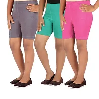 Lula School Girl's Spandex Shorts, Pack of 3-thumb1