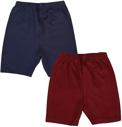 Kids Spandex Solid Slim Fit Capris Shorts (Combo Of 2)