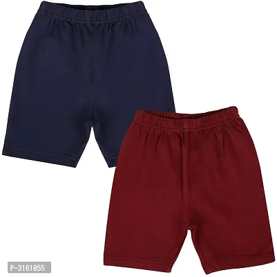 Kids Multicoloured Cotton Spandex Solid Slim Fit Capris Shorts (Combo Of 2)-thumb2