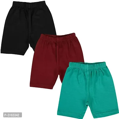 Girl's Multicoloured Cotton Spandex Solid Shorts (Pack Of 2)-thumb0