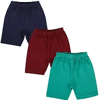 Girl's Multicoloured Cotton Spandex Solid Shorts (Pack Of 2)-thumb1