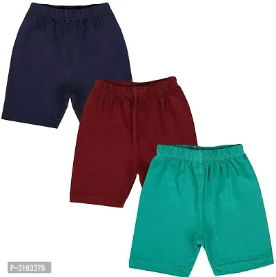 Girl's Multicoloured Cotton Spandex Solid Shorts (Pack Of 2)-thumb2