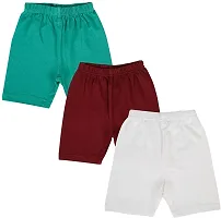 Girl's Multicoloured Cotton Spandex Solid Shorts (Pack Of 2)-thumb1
