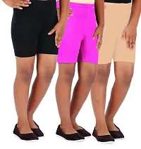 Lula School Girl's Spandex Shorts, Pack of 3-thumb1