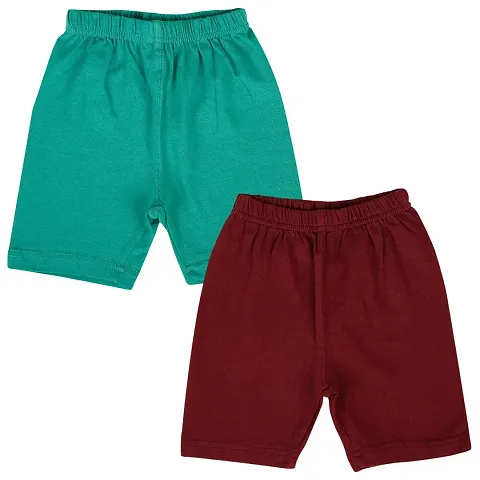 Girl's Spandex Solid Shorts (Pack Of 2)