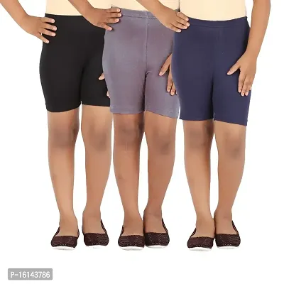 Lula School Girl's Spandex Shorts, Pack of 3