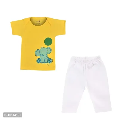 Lula Cotton Baby Chest Printed T-Shirt  Pant Combo - Unisex Clothing Set-thumb0