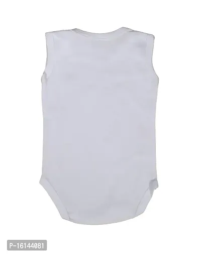 Lula Baby Romper Body Suits for Boys  Girls with Envelope Shoulder-Sleeveless (0-3 Months, White-SkyBlue)-thumb5