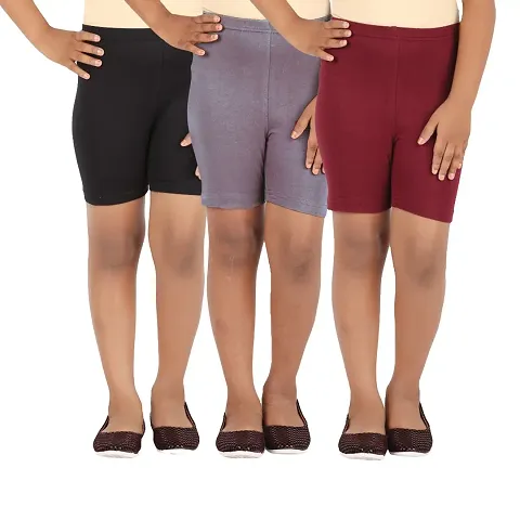 Lula School Girl's Spandex Shorts, Pack of 3