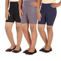 Lula School Girl's Spandex Shorts, Pack of 3-thumb1