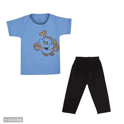Lula Cotton Baby Chest Printed T-Shirt  Pant Combo - Unisex Clothing Set
