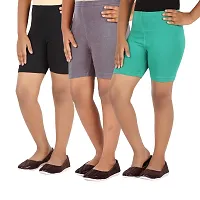 Lula School Girl's Spandex Shorts, Pack of 3-thumb1