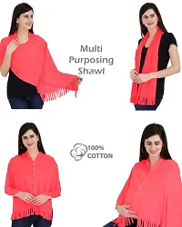 Lula Mom Solid Multi Purpose Breast Feeding Nursing Shawl - Red-thumb1