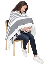 Lulamom Breast Feeding Shawl, Nursing Cloak, Innovative Shape-Changing Poncho (Grey)-thumb3
