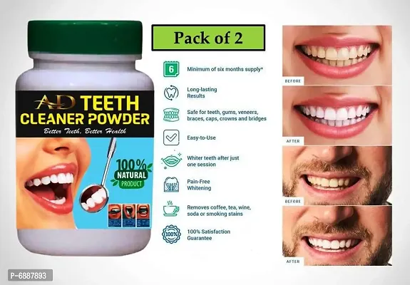 Ad Teeth Powder  Natural Pack of 2