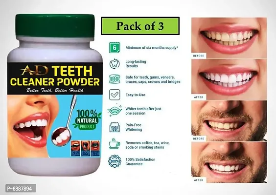 Ad Teeth Powder  Natural Pack of 3