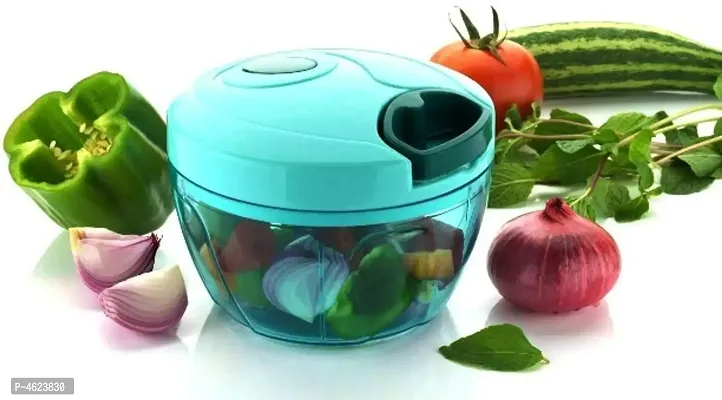 New Handy Mini Plastic Chopper with 3 Blades multi color-thumb0