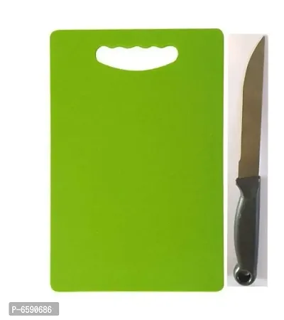 Premium Plastic Chopping Board with 1 Knife-thumb0