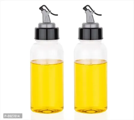 500ML Plastic Oil Dispenser Combo Pack for Olive Oil, Vinegar, Liquid Beverages for Kitchen with Airtight Dispenser Lid (Pack of 2)