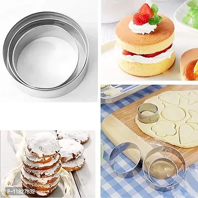 Stainless Steel Cookie Cutter with 4 Shape 3 Sizes Heart Round Star and Flower, 12 Pieces-thumb2