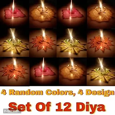 Plastic Diya, Diwali Diyas for Decoration, Diwali Decorations, Sai Ram - Diwali diyas Set of 12 Multicolours-thumb2