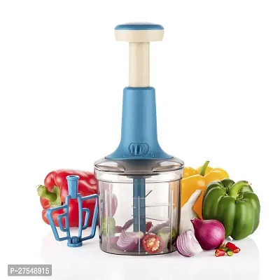 Heavy Quality Push Chopper - 1000Ml - Vegetable  Fruit Chopper (Pack Of 1), Multicolor