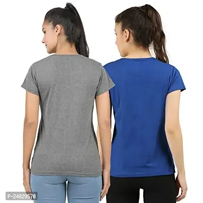 First wave Women Solid Cotton Tshirt Andhra Melange::Royal Blue-thumb2