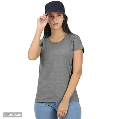 First wave Women Solid Cotton Tshirt Andhra Melange::White-thumb3