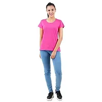 First Wave Womens Cotton Solid Tshirt Dark Pink::Royal Blue X-Large Pack of 2-thumb3