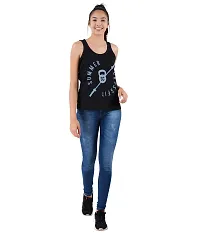 First Wave Womens Printed Sleeveless Tshirts Black-thumb3