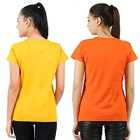 First Wave Womens Cotton Solid Tshirt Mustard::Orange Medium Pack of 2-thumb1