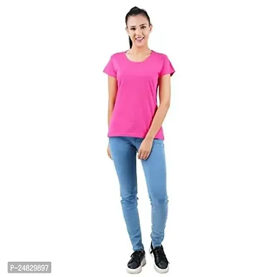 First Wave Womens Cotton Solid Tshirt Dark Pink::Red X-Large Pack of 2-thumb4