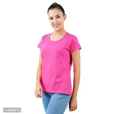 First Wave Womens Cotton Solid Tshirt Dark Pink::Green Medium Pack of 2-thumb3