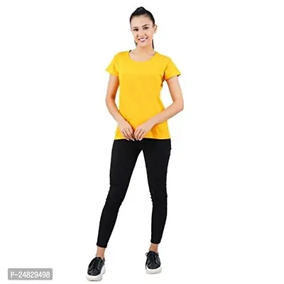 First Wave Womens Cotton Solid Tshirt Mustard::Orange X-Large Pack of 2-thumb4