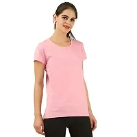 First Wave Women Cotton Solid Tshirt Pink::Maroon Pack of 2-thumb2